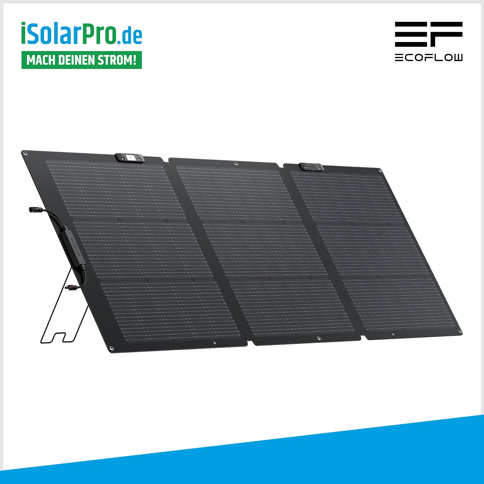 160W ECOFLOW NextGen – Tragbares Solarpanel mit TOPCon-Technologie und IP68-Schutz