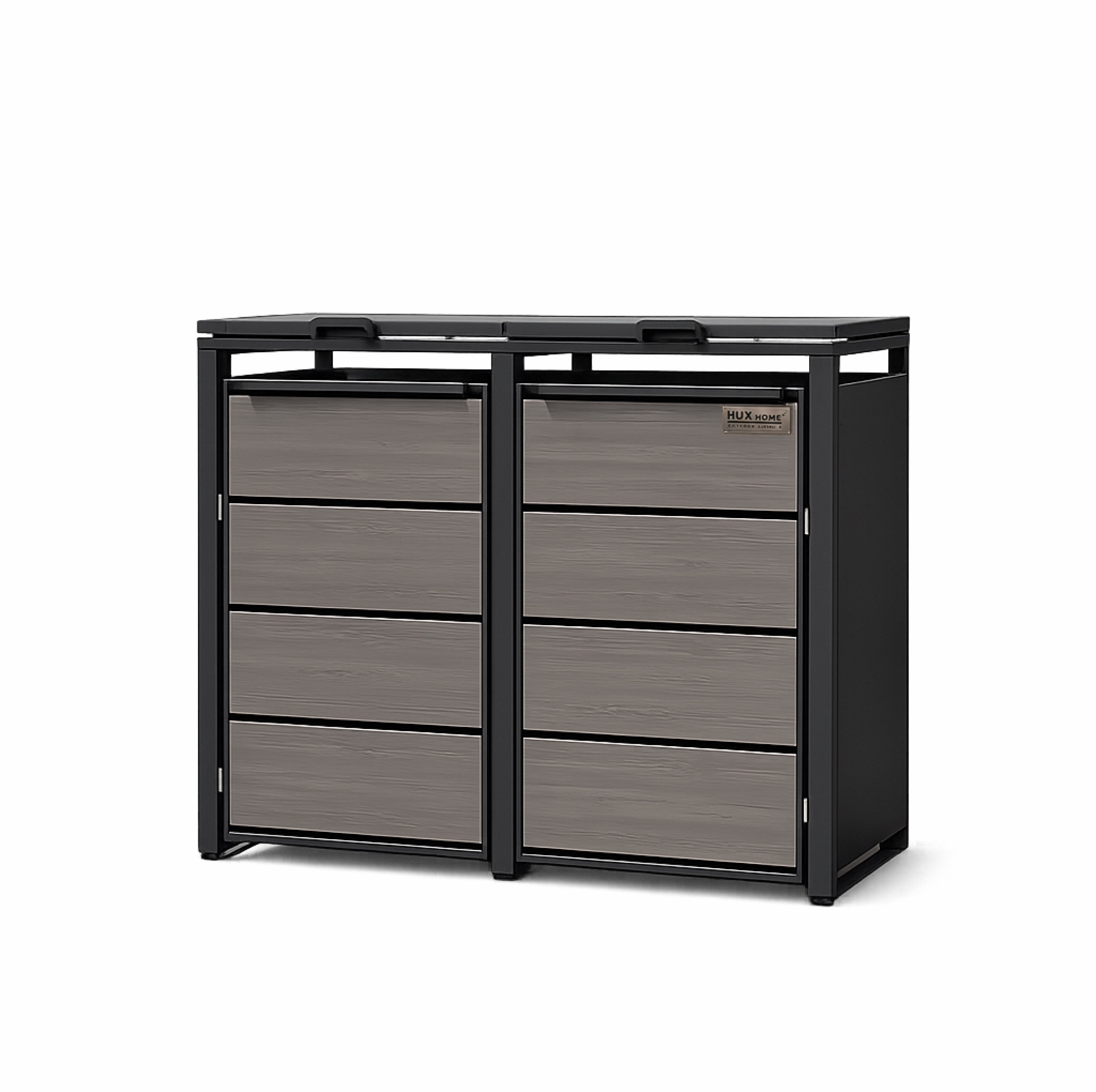 HUX-HOME® Düsseldorf Mülltonnenbox / Mülltonnenverkleidung für 240L Tonnen