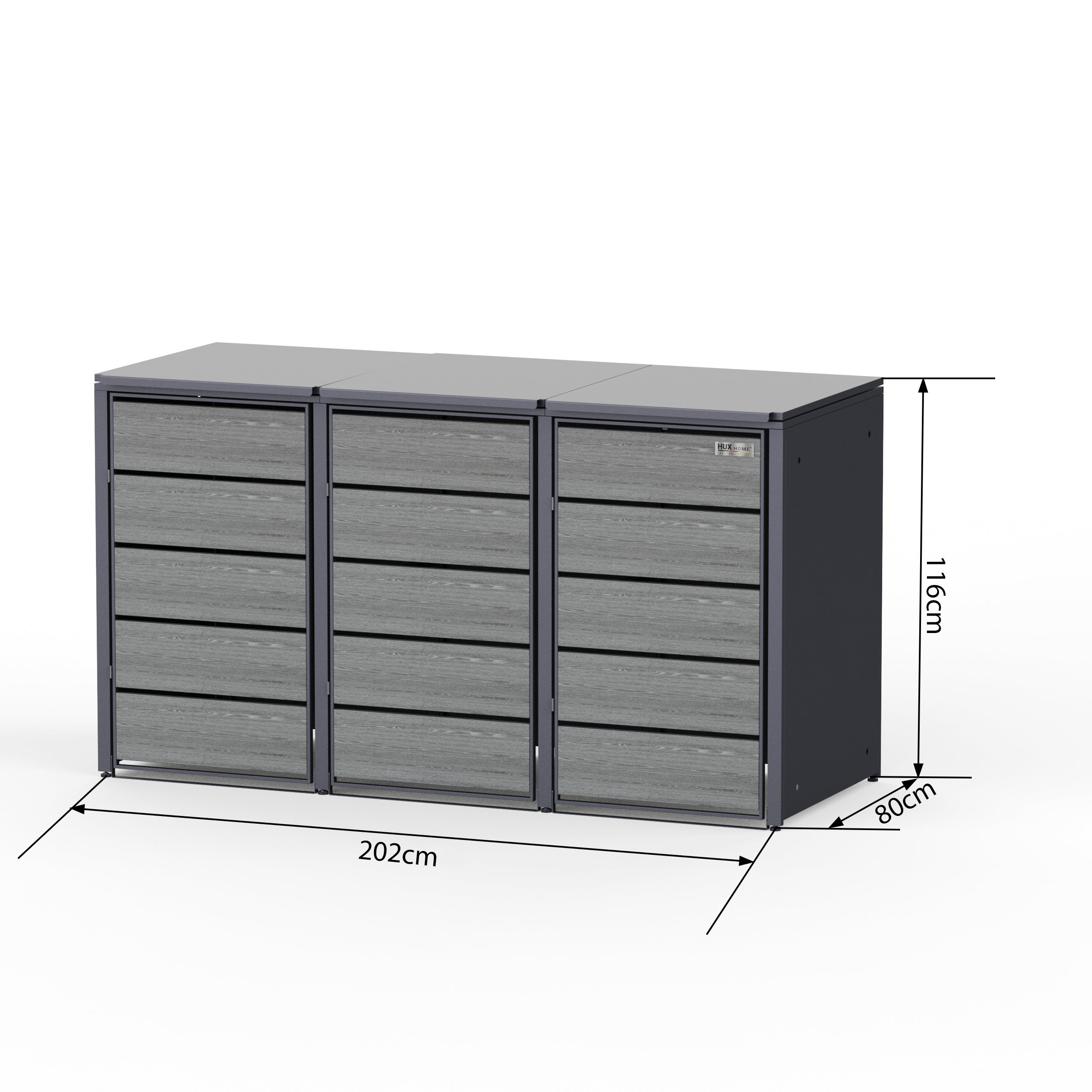 HUX-HOME® Düsseldorf wheelie bin box / wheelie bin enclosure for 240 L bins V.2
