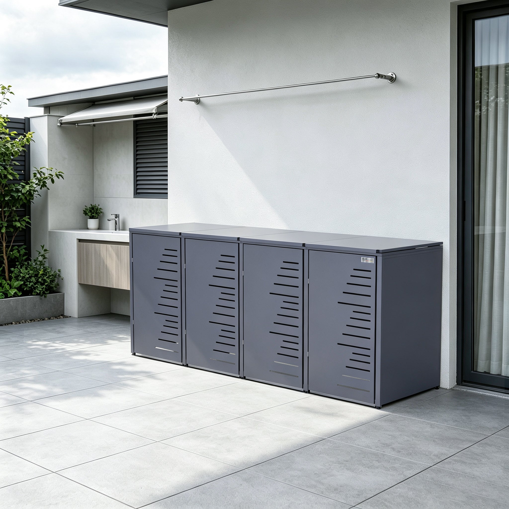 HUX-HOME® Köln wheelie bin box / wheelie bin enclosure for 240 L bins V.2