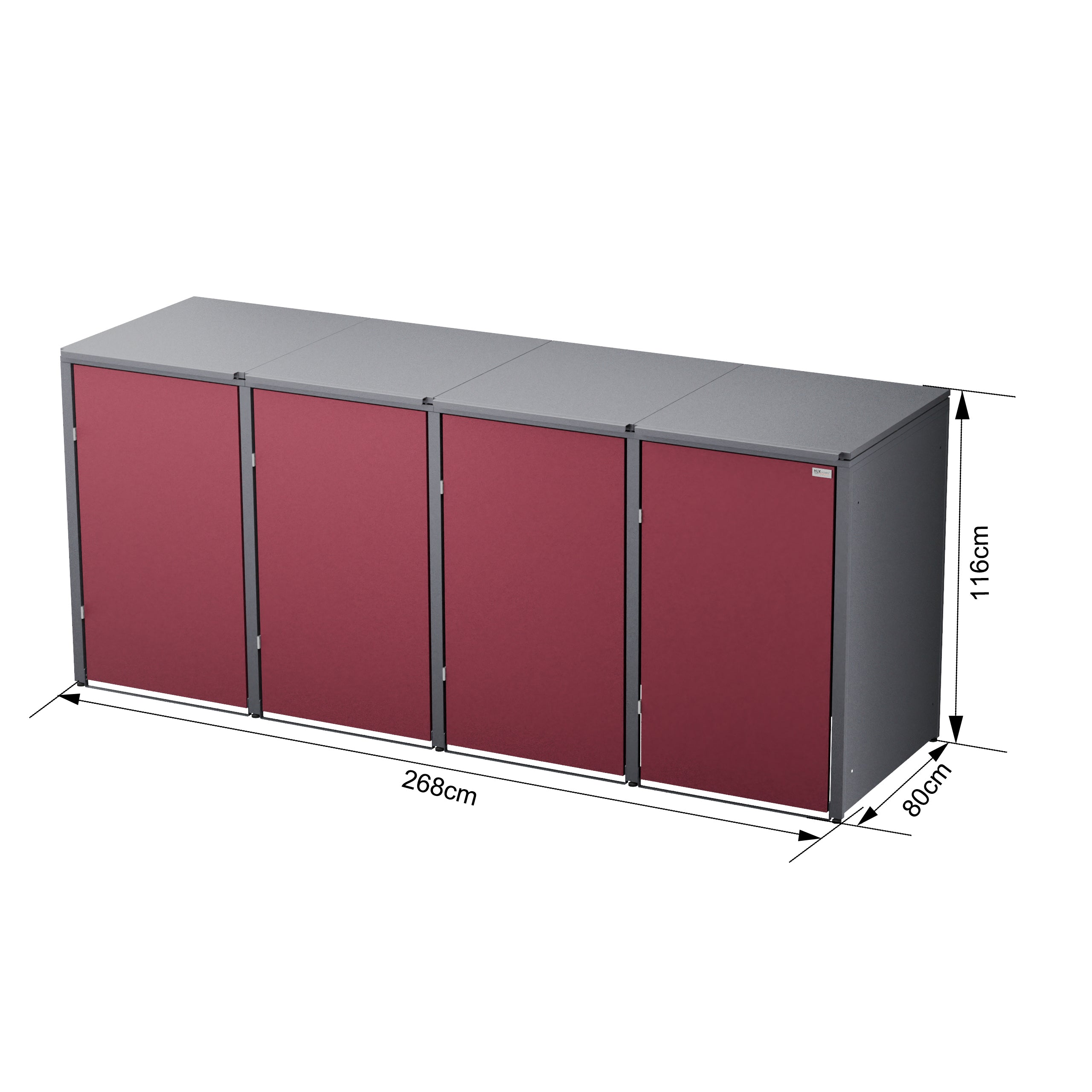 HUX-HOME® München wheelie bin box / wheelie bin enclosure for 240 L bins