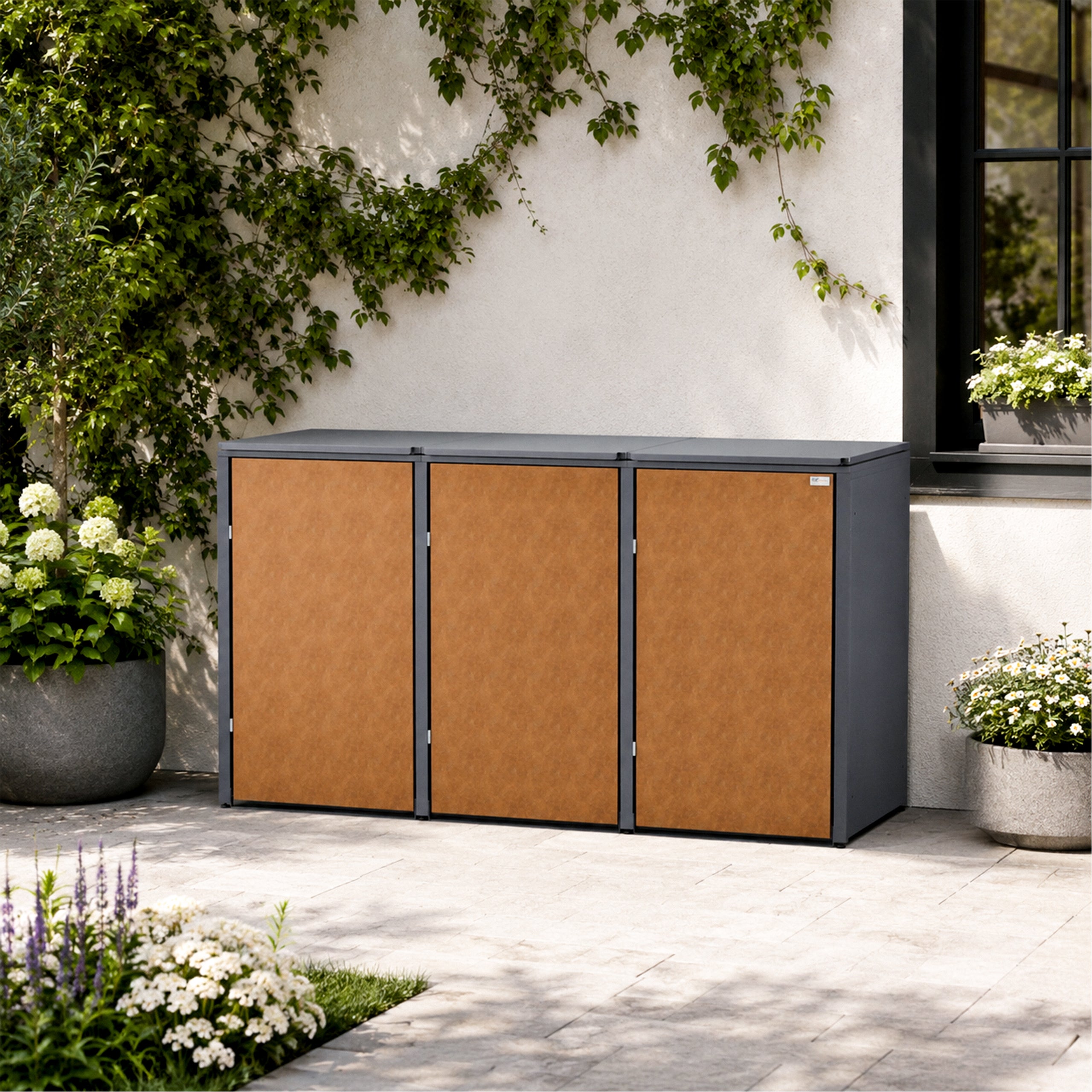 HUX-HOME® Hamburg wheelie bin box / wheelie bin enclosure for 240 L bins