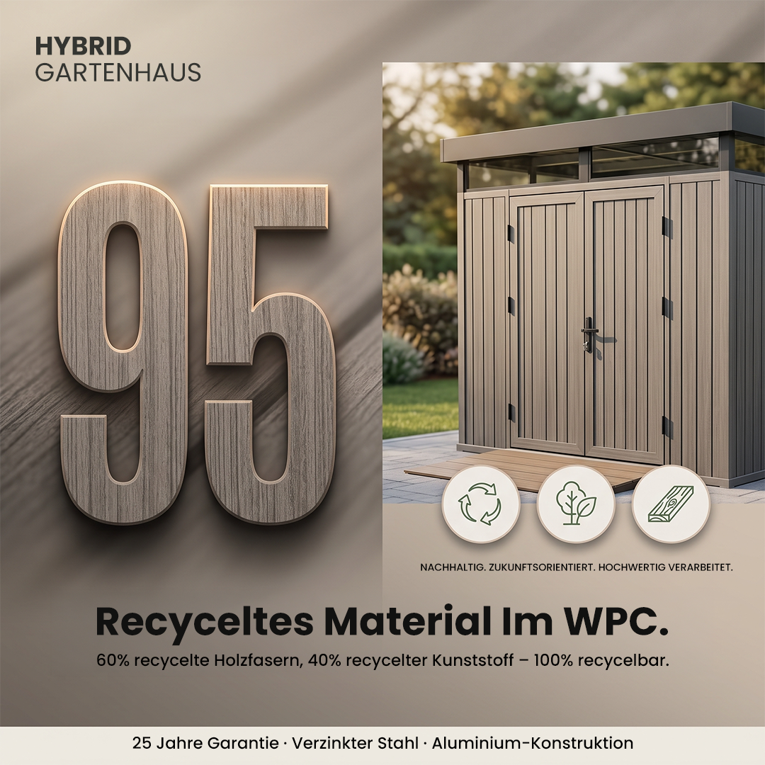 HUX-HOME® Gartenhaus Bremen WPC Aluminium Holz