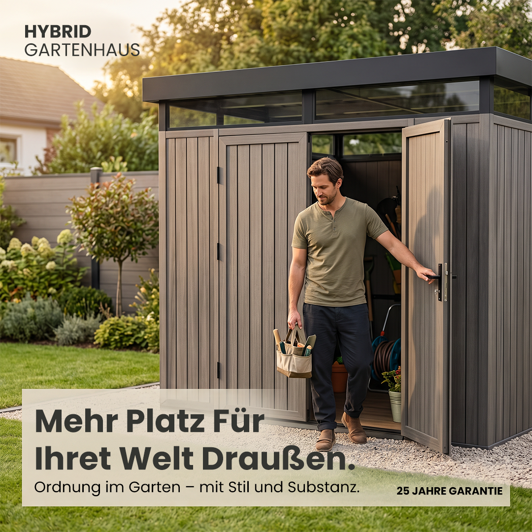 HUX-HOME® Gartenhaus Bremen WPC Aluminium Holz