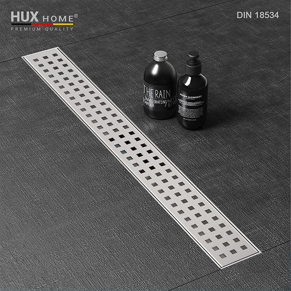 HUX-HOME® PREMIUM G Duschrinne 3-reihig gelocht 60-120 cm aus Edelstahl nach DIN18534