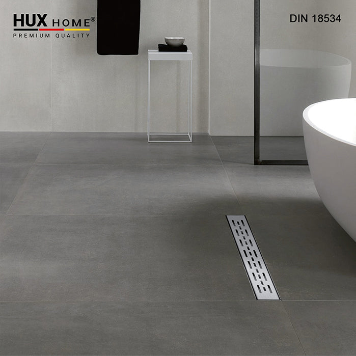 HUX HOME® PREMIUM Duschrinnencover/Abdeckung Stil 3-reihig geschlitzt 60-120 cm aus Edelstahl