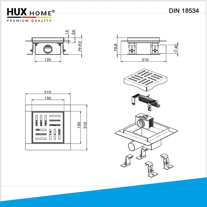 HUX-HOME_PREMIUM_Q_Duschrinne_quadratisch_15_x_15_cm_befliesbar_3-reihig_geschlitzt_8-reihig_gelocht_aus_Edelstahl_nach_DIN18534