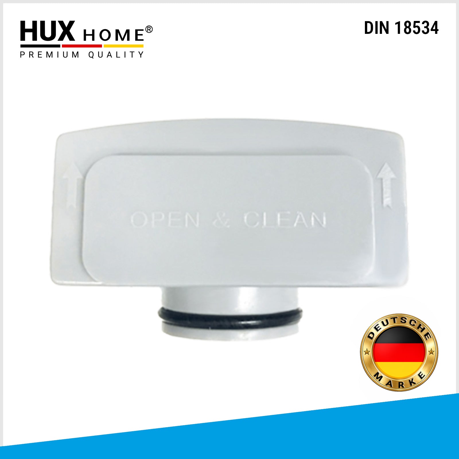 Siphon, Duschsiphon, HUX HOME, Geruchsverschluss, Duschrinne V2, Open & Clean, Abfluss, Geruchsstopp, Ersatzteil Dusche, DIN 18534, Kunststoff, wartungsarm, pflegeleicht, kompatibel, Duschrinnen Zubehör