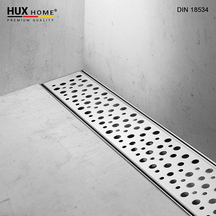 HUX HOME® PREMIUM Duschrinnencover/Abdeckung Stil Perle 60-120 cm aus Edelstahl