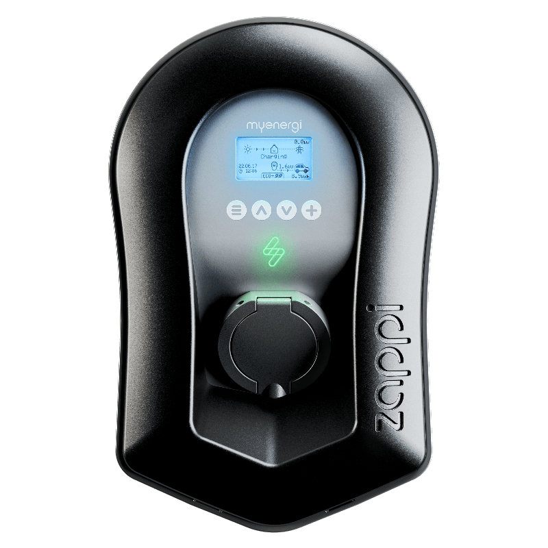 Myenergi_ZAPPI-2H22UB-T_Schwarz_Wallbox_11_22_kW_3-phasig_WLAN_Typ-2_Steckdose_mit_integriertem_Hub