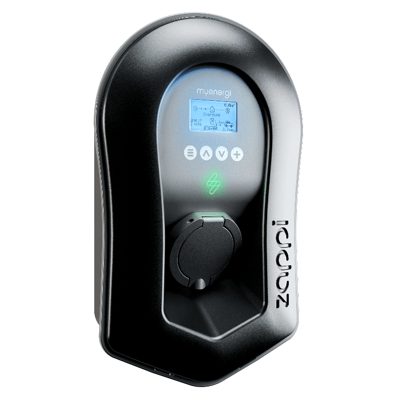 Myenergi_ZAPPI-2H22UB-T_Schwarz_Wallbox_11_22_kW_3-phasig_WLAN_Typ-2_Steckdose_mit_integriertem_Hub