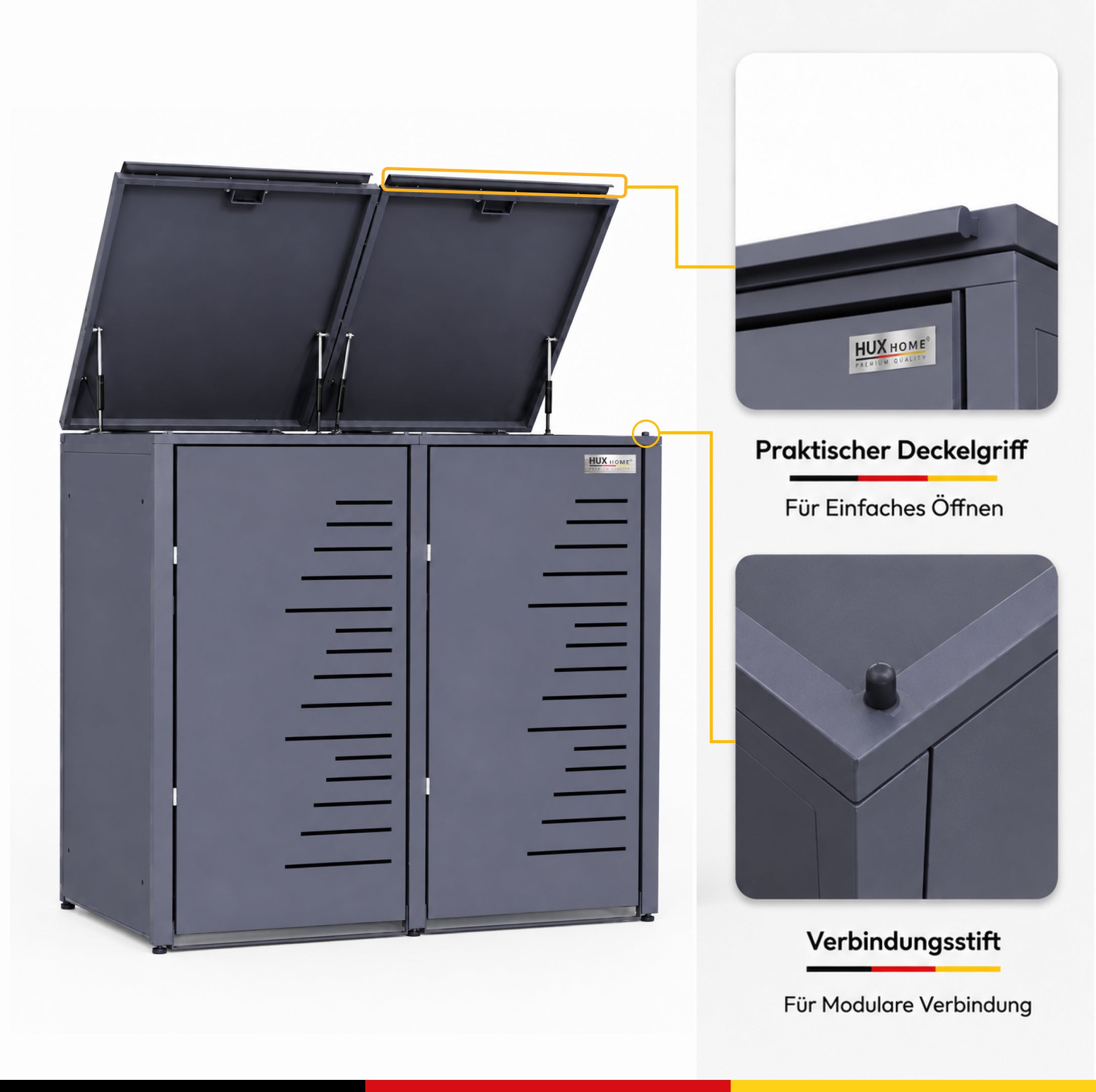 HUX-HOME® Köln wheelie bin box / wheelie bin enclosure for 240 L bins V.2