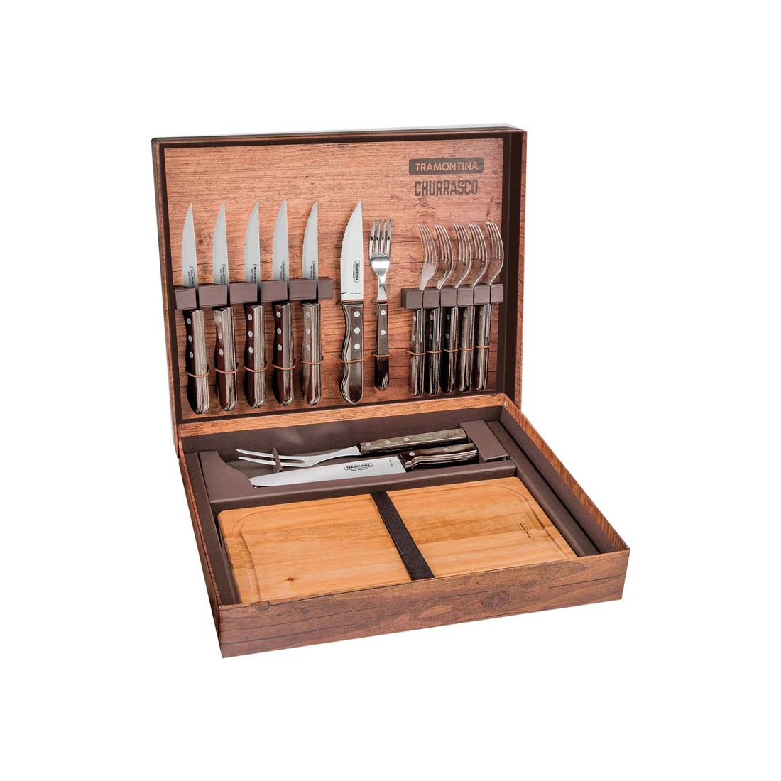 Tramontina_JUMBO_BBQ-Set_15-teilig_Steakmesser_sp_lmaschinenfest_FSC-Holzgriffe