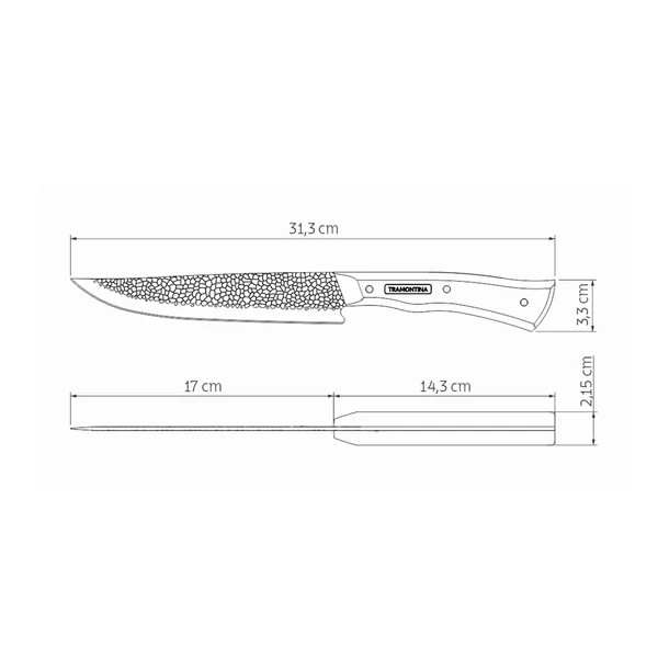 Tramontina NÔMADE Fleischmesser - Edelstahl AISI 420 mit Hammerschlag-Optik