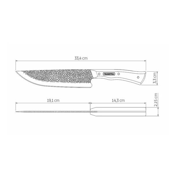 Tramontina NÔMADE Fleischmesser - Edelstahl AISI 420 mit Hammerschlag-Optik