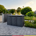 HUX-HOME® Köln V.1 Premium-Mülltonnenbox im exklusiven, minimalistischen Design | Mülltonnenverkleidung für 240-L-Tonnen