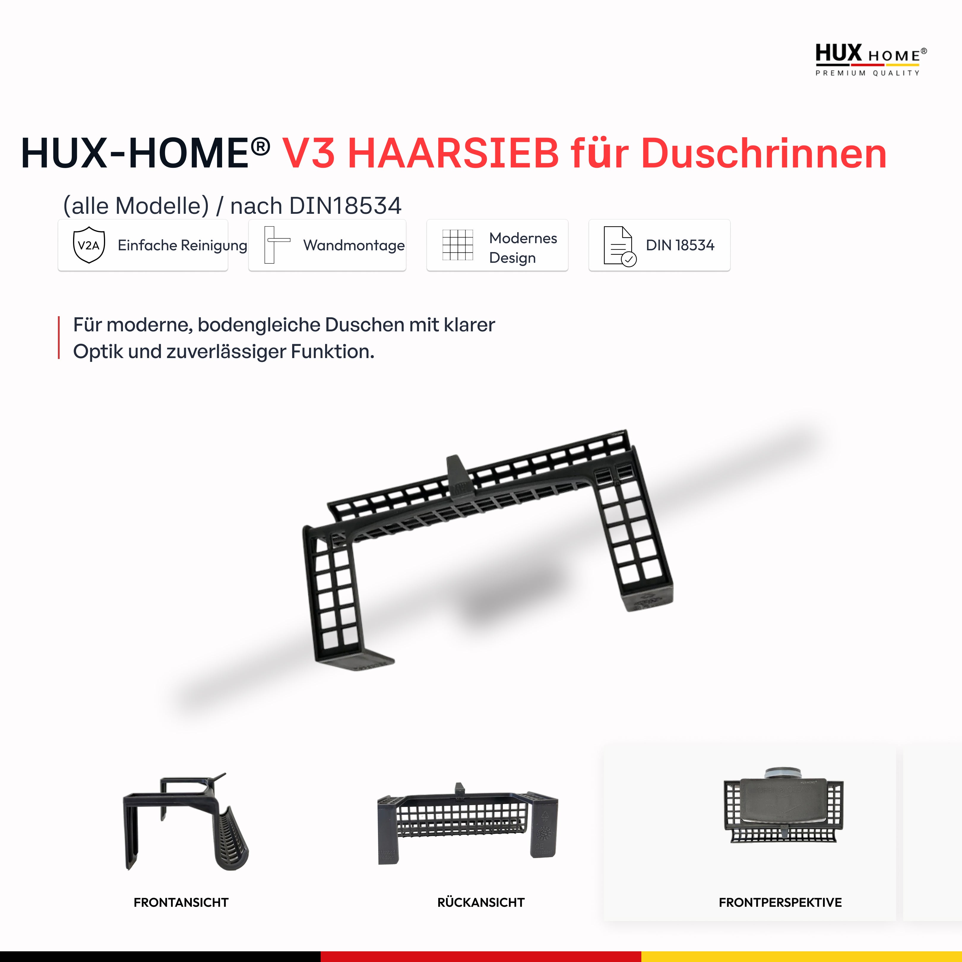 HUX-HOME® V3 HAIR STRAINER for shower channels (all models)