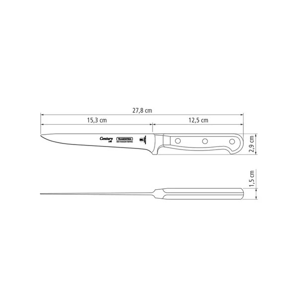 Tramontina  CENTURY Zubereitungsmesser 15 cm - hochlegiertem Chrom-Molybdän-Stahl