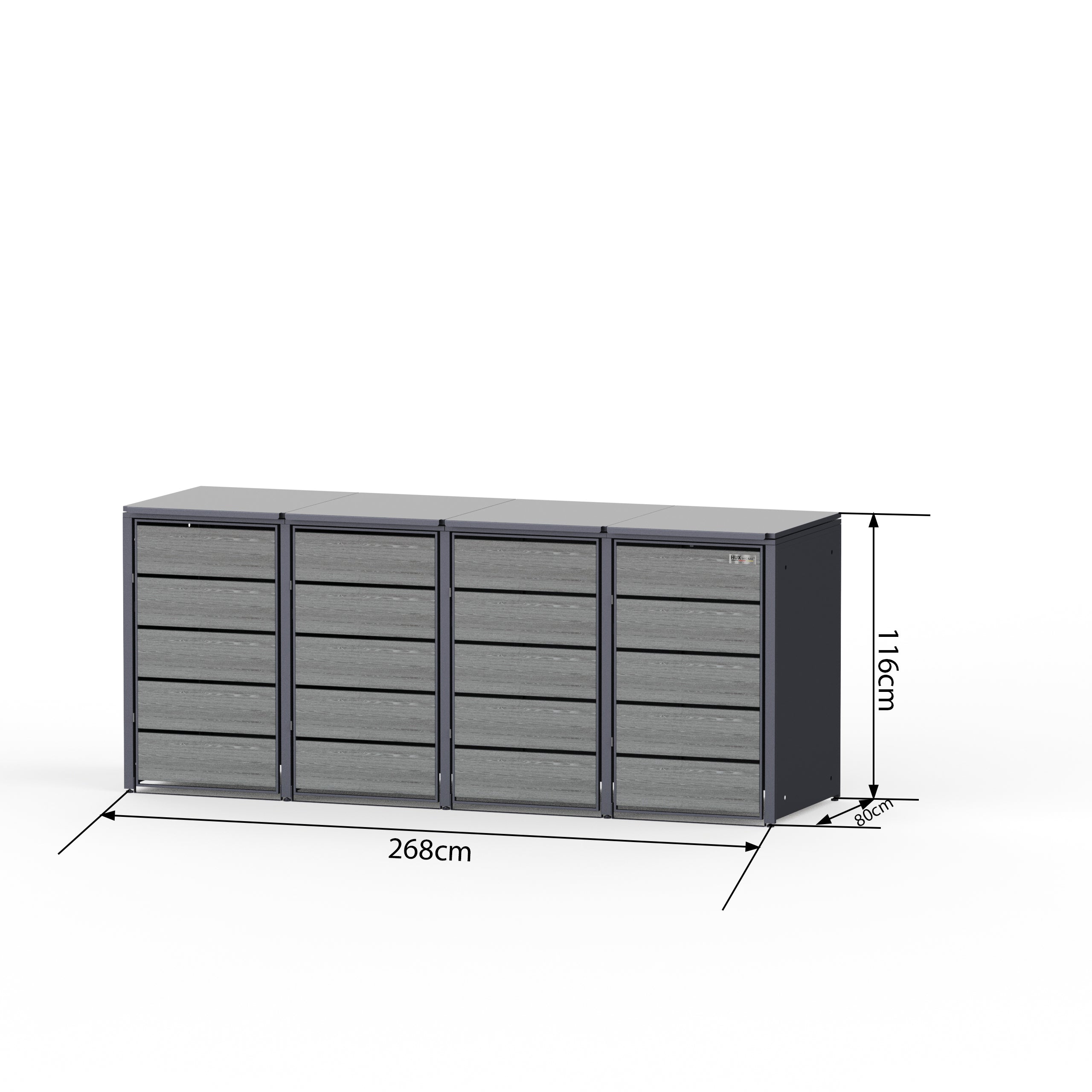HUX-HOME® Düsseldorf wheelie bin box / wheelie bin enclosure for 240 L bins V.2