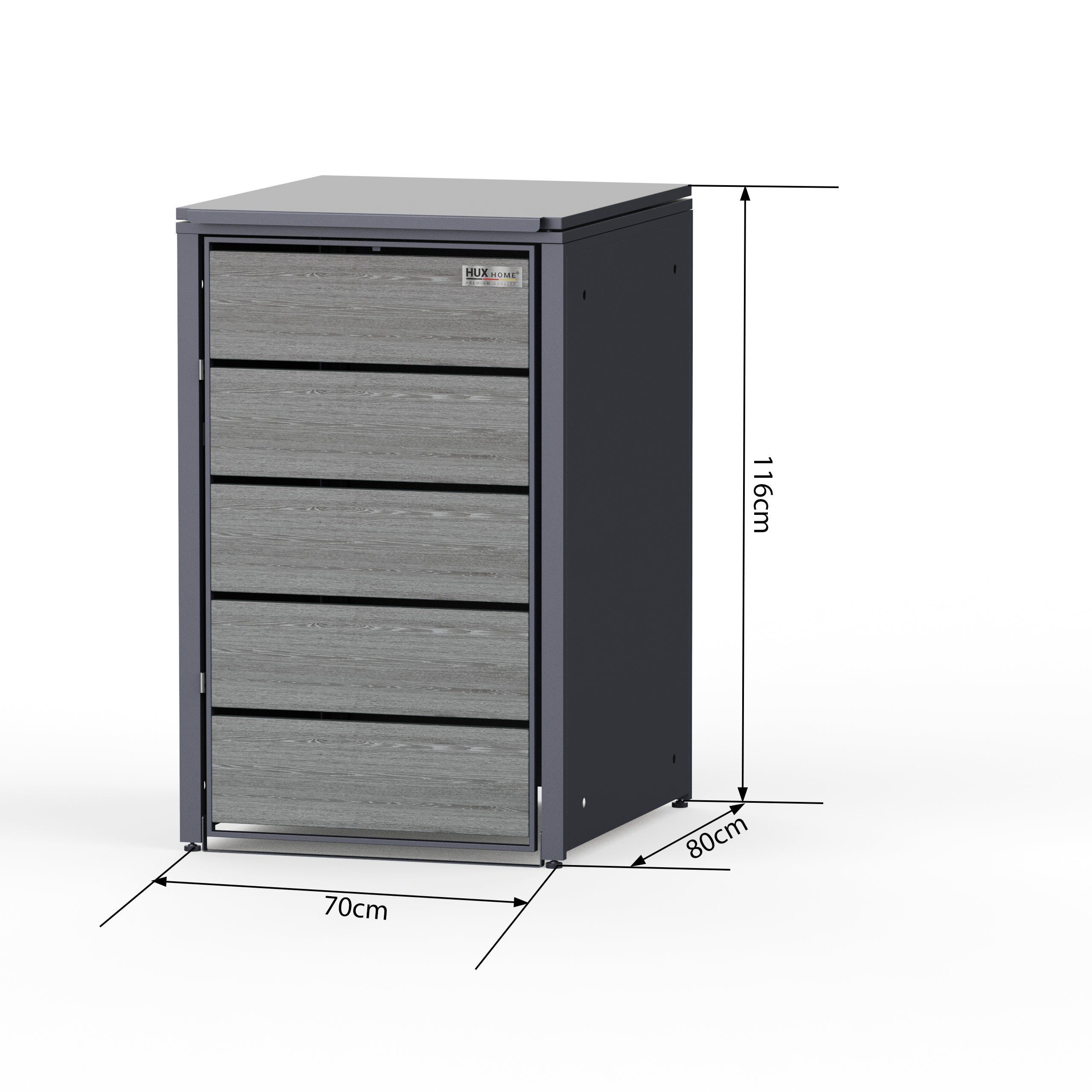 HUX-HOME® Düsseldorf wheelie bin box / wheelie bin enclosure for 240 L bins V.2