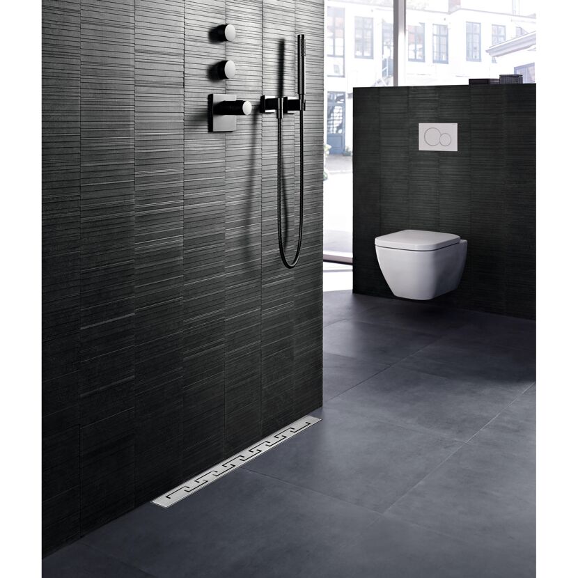 HUX-HOME® PREMIUM K shower channel, 3-row perforated, 60-120 cm, made of stainless steel according to DIN18534