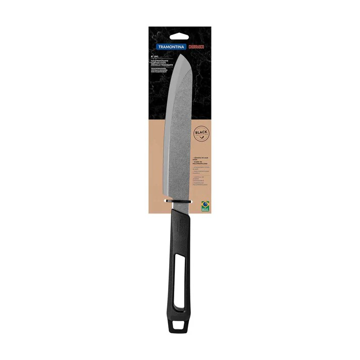Tramontina CHURRASCO BLACK Grillmesser 22 cm BBQ Profi Messer Rostfreier Edelstahl