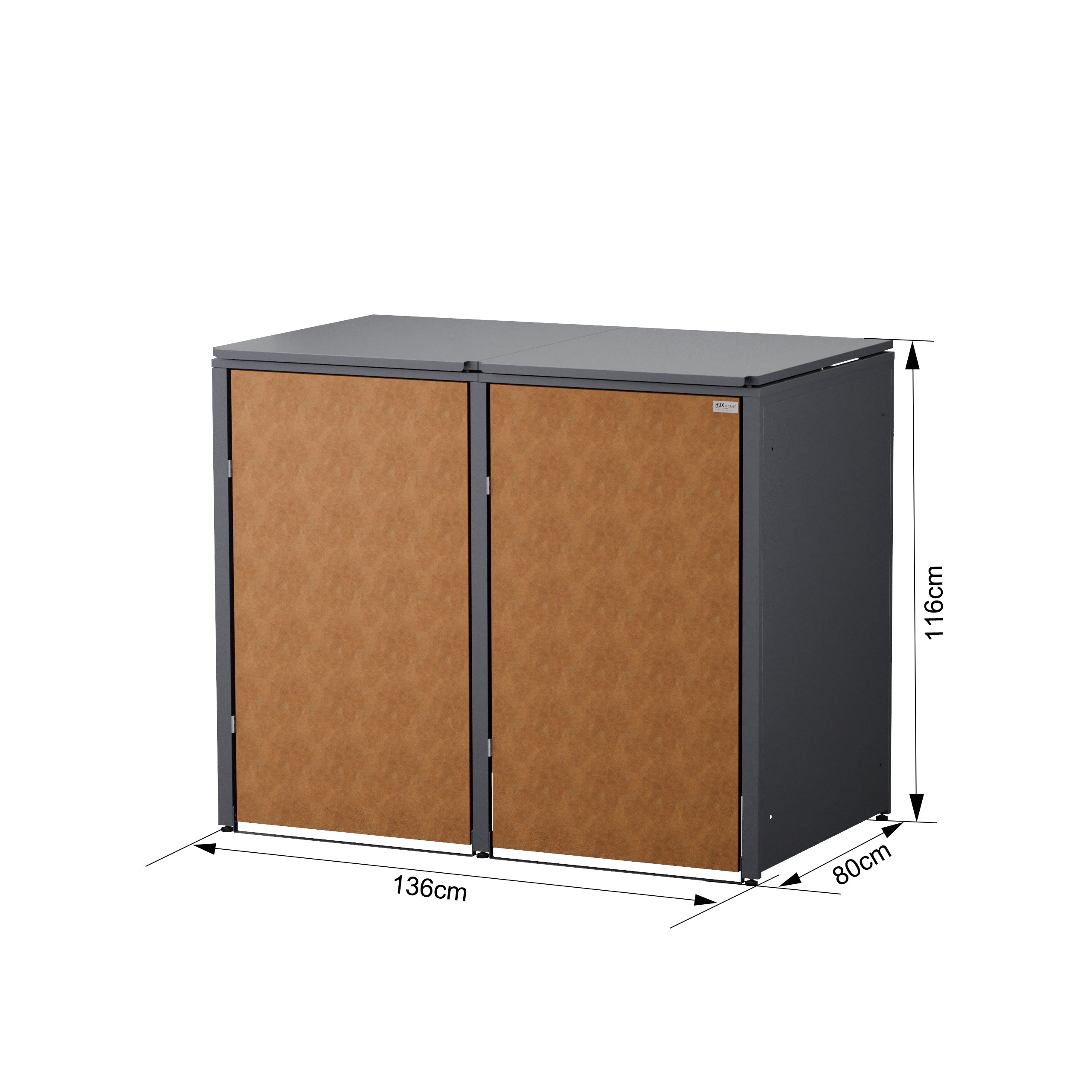 HUX-HOME® Hamburg wheelie bin box / wheelie bin enclosure for 240 L bins