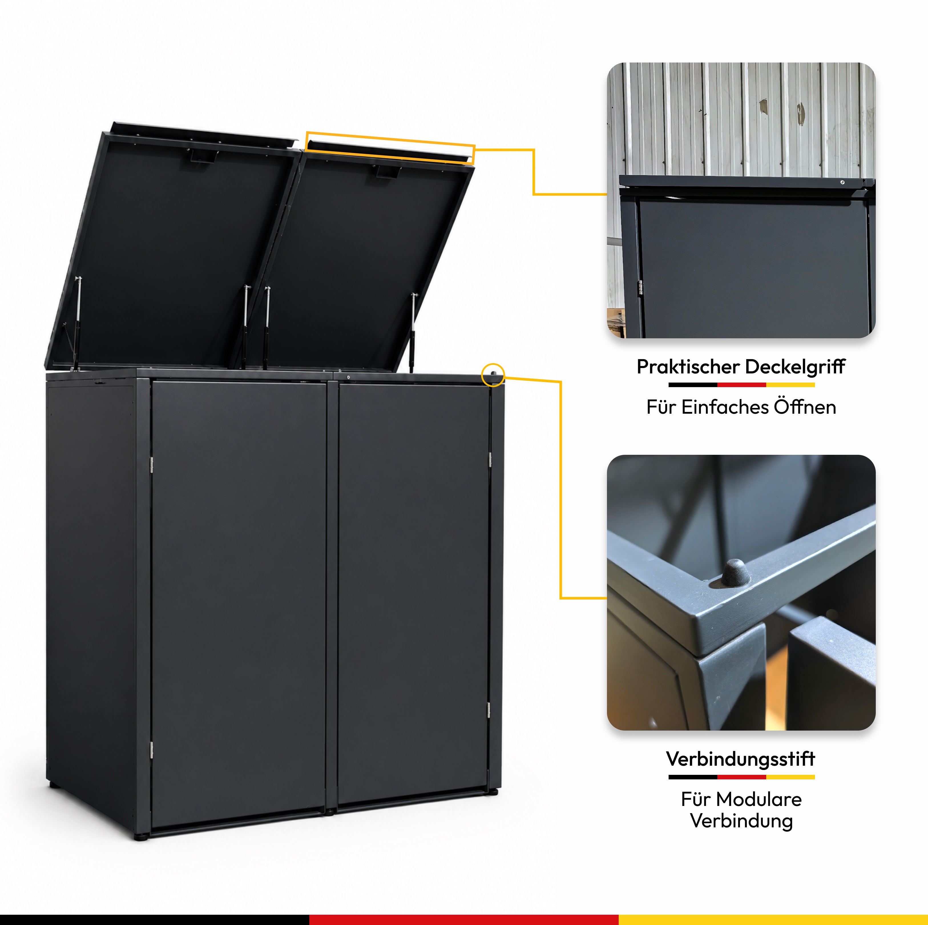 HUX-HOME® Berlin Mülltonnenbox / Mülltonnenverkleidung für 240L Tonnen