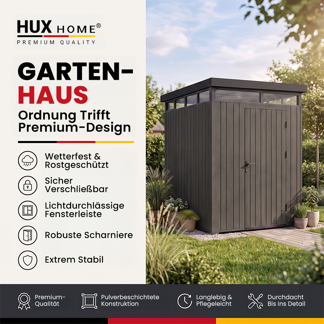 HUX-HOME®  Gartenhaus Bremen WPC Aluminium Holz