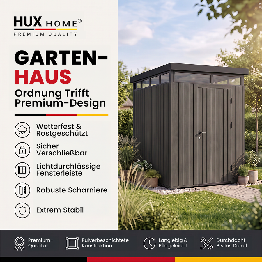 HUX-HOME®  Gartenhaus Bremen WPC Aluminium Holz