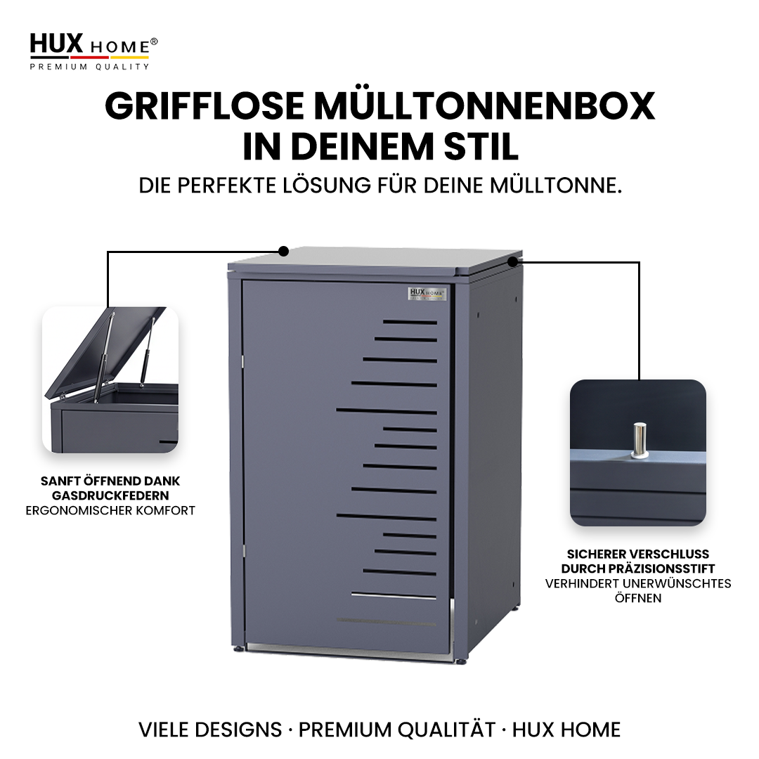 HUX-HOME® Köln wheelie bin box / wheelie bin enclosure for 240 L bins V.2