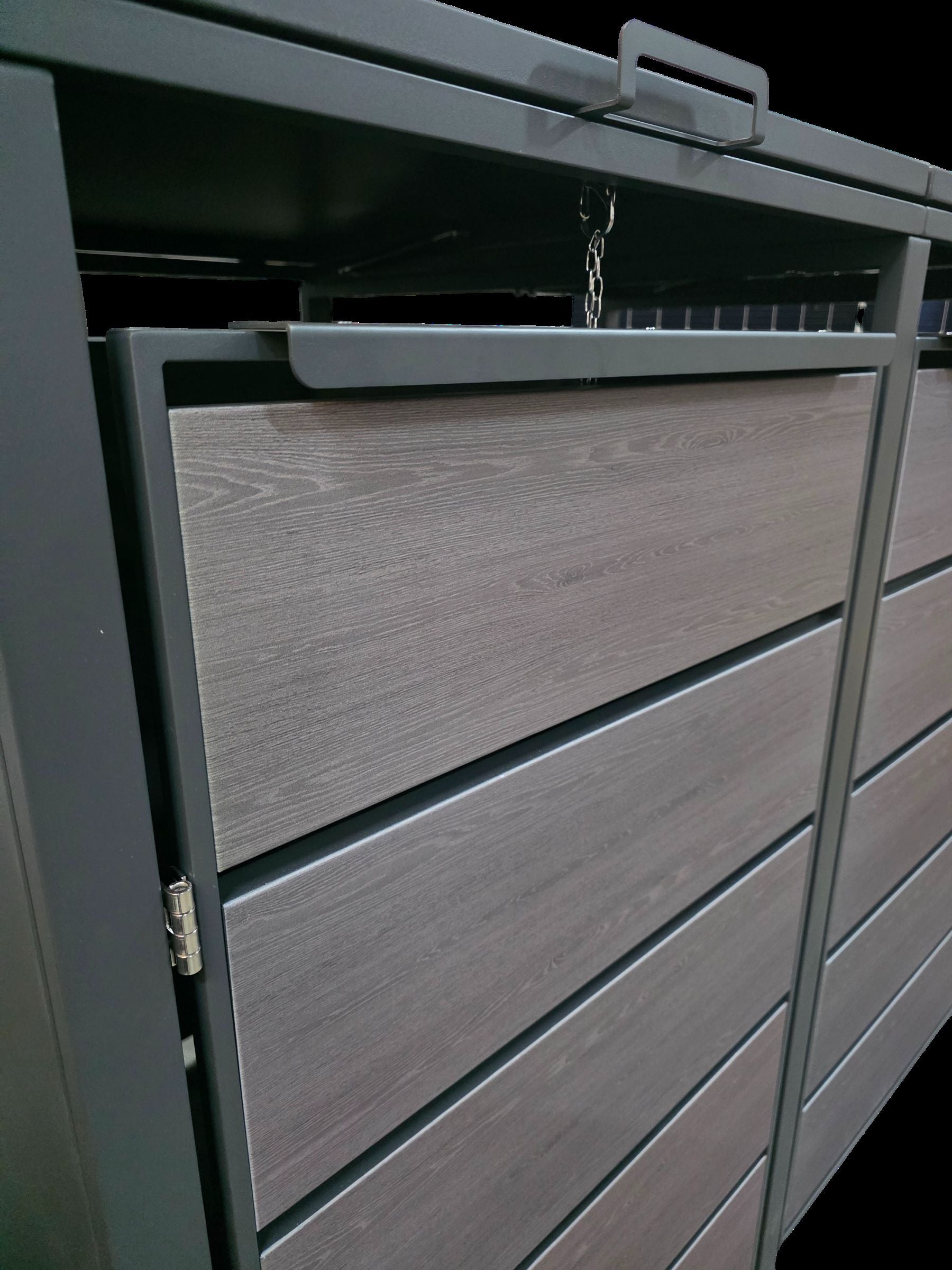 HUX-HOME® Düsseldorf Mülltonnenbox / Mülltonnenverkleidung für 240L Tonnen