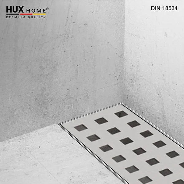 HUX-HOME® PREMIUM G Duschrinne 3-reihig gelocht 60-120 cm aus Edelstahl nach DIN18534