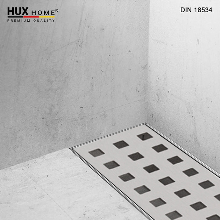 HUX HOME® PREMIUM Duschrinnencover/Abdeckung Stil 3-reihig gelocht 60-120 cm aus Edelstahl