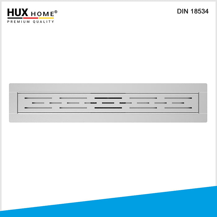 HUX HOME® PREMIUM Duschrinnencover/Abdeckung Stil 3-reihig geschlitzt 60-120 cm aus Edelstahl