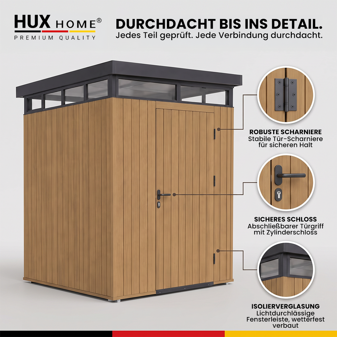 HUX-HOME®  Gartenhaus Bremen WPC Aluminium Holz
