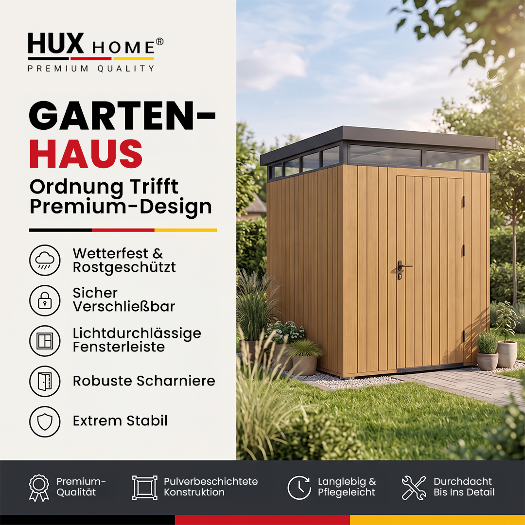 HUX-HOME®  Gartenhaus Bremen WPC Aluminium Holz