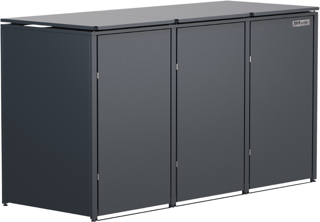 HUX-HOME® Berlin Mülltonnenbox / Mülltonnenverkleidung für 3 x 240L Tonnen