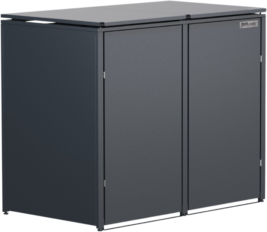 HUX-HOME® Berlin Mülltonnenbox / Mülltonnenverkleidung für 2 x 240L Tonnen