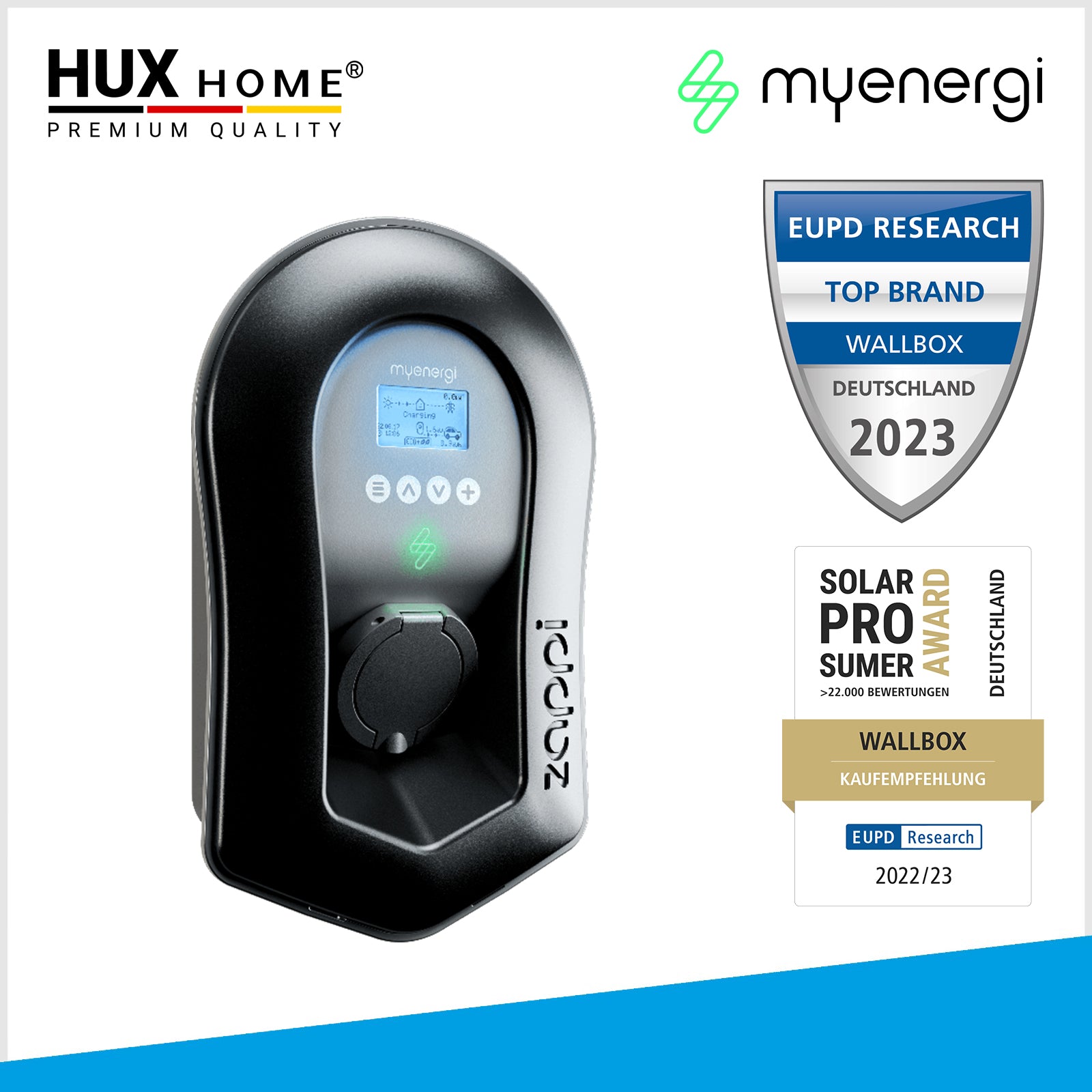 Myenergi_ZAPPI-2H22UB-T_Schwarz_Wallbox_11_22_kW_3-phasig_WLAN_Typ-2_Steckdose_mit_integriertem_Hub