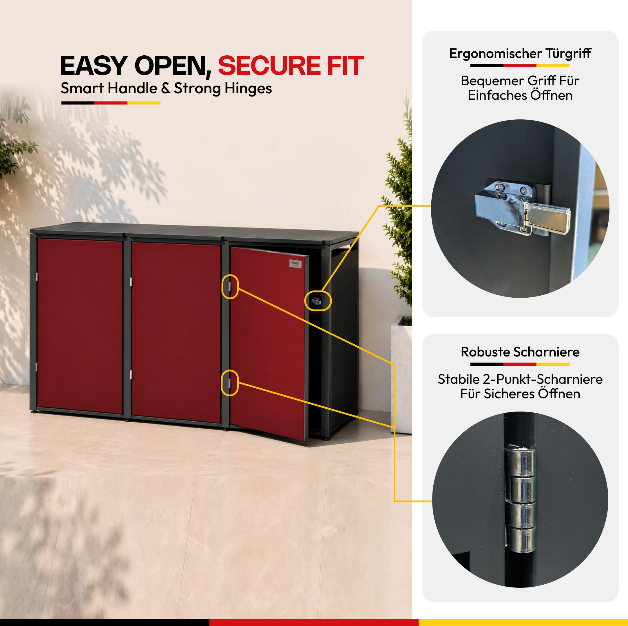 HUX-HOME®  München Mülltonnenbox / Mülltonnenverkleidung für 240L Tonnen
