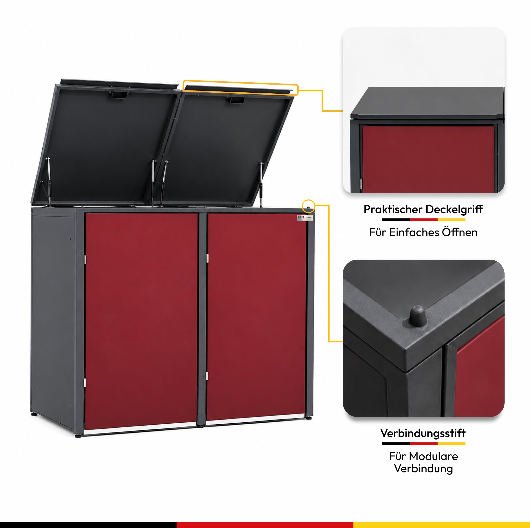 HUX-HOME®  München Mülltonnenbox / Mülltonnenverkleidung für 240L Tonnen