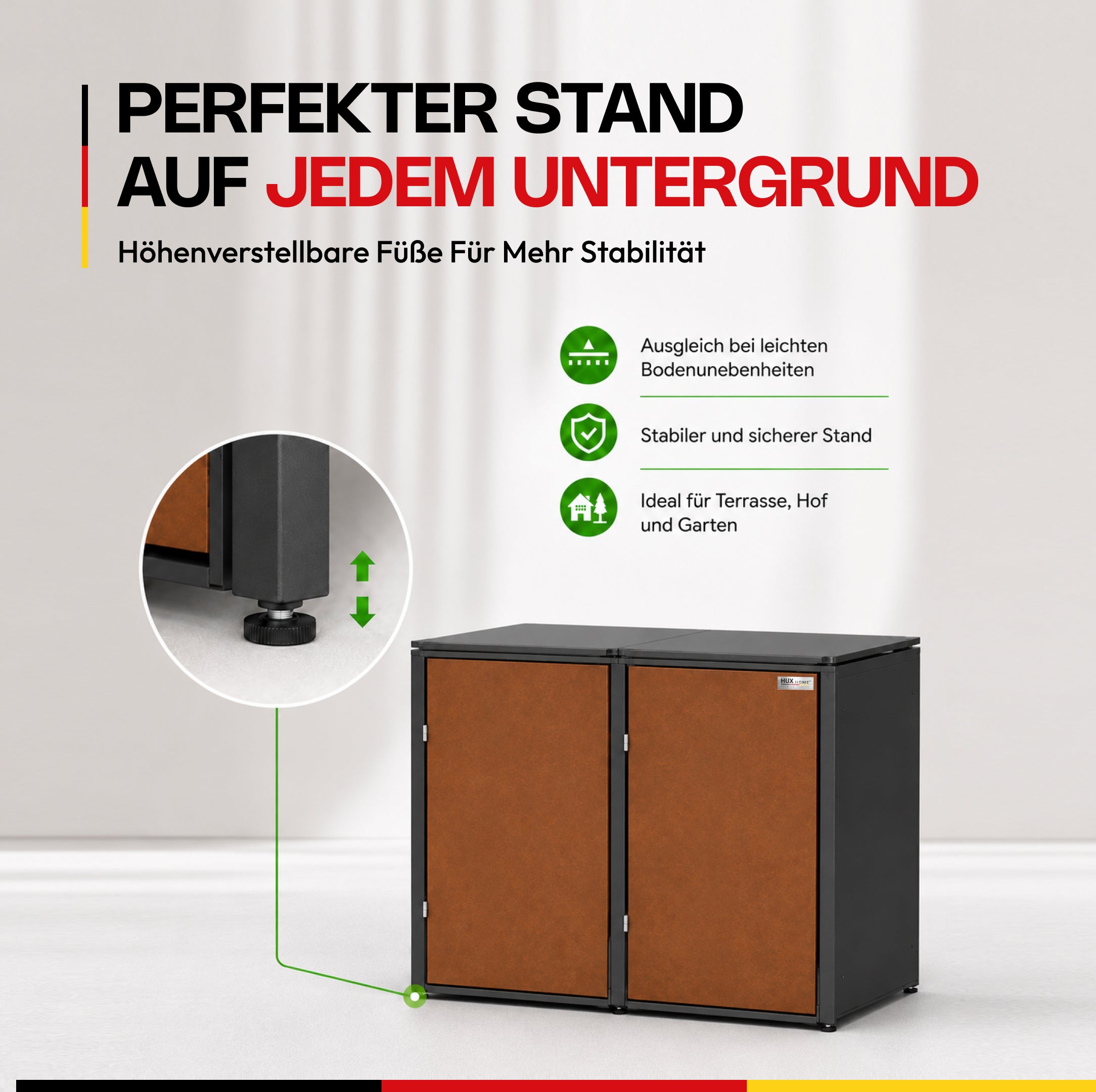 HUX-HOME®  Hamburg Mülltonnenbox / Mülltonnenverkleidung für 240L Tonnen