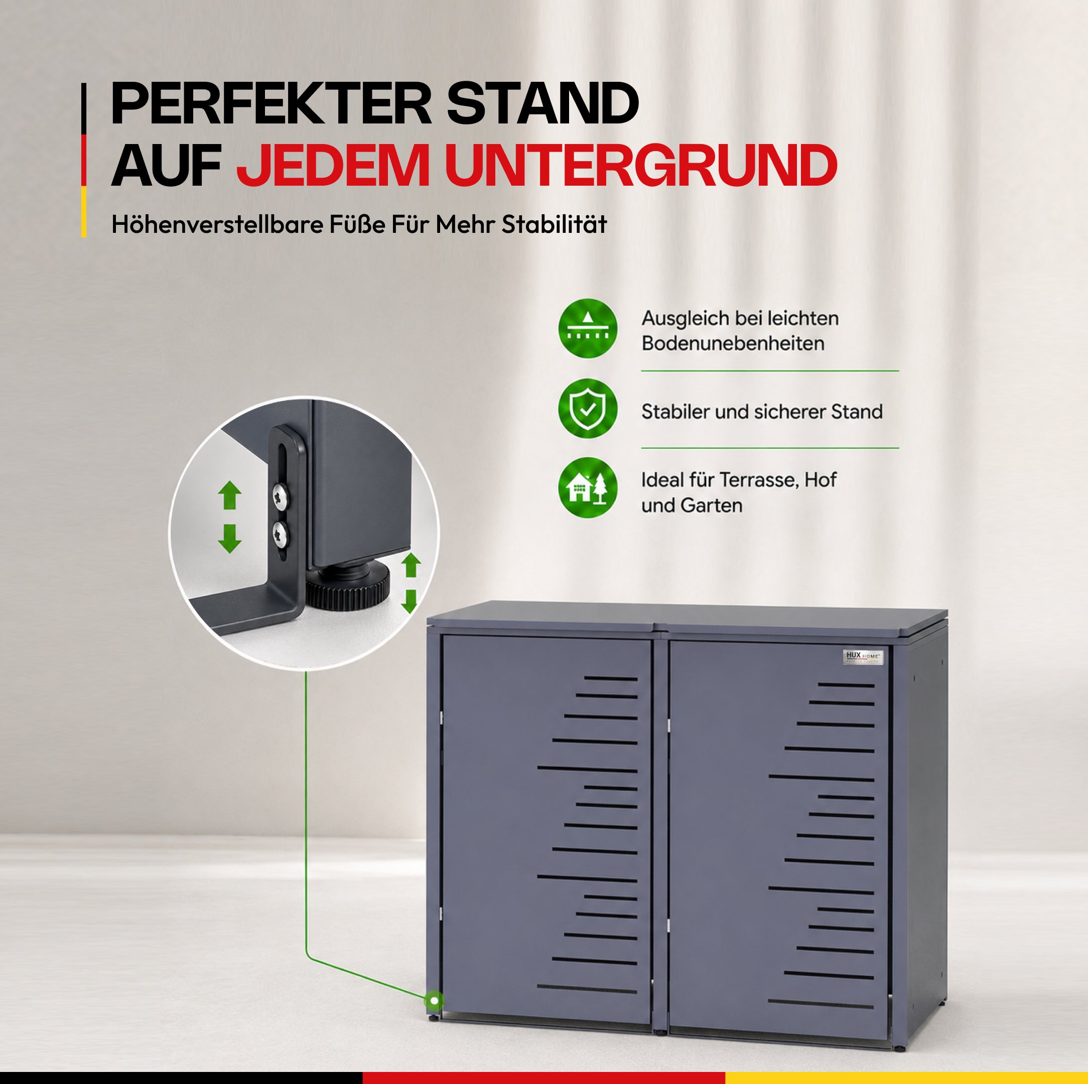 HUX-HOME® Köln wheelie bin box / wheelie bin enclosure for 240 L bins V.2