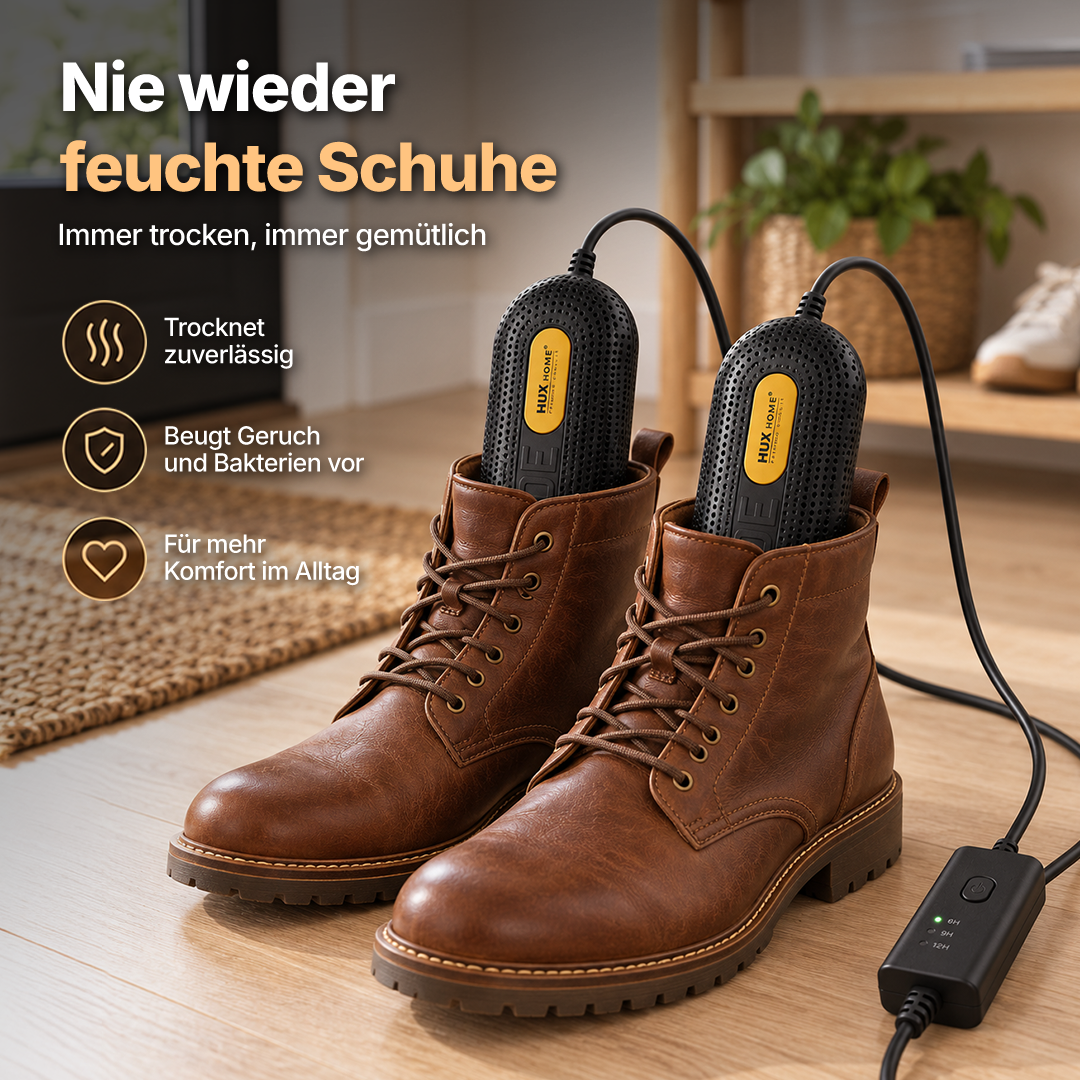 HUX-HOME® Schuh- & Stiefeltrockner elektrisch | Effizienter Schuhwärmer zum Trocknen feuchter Schuhe und zur Geruchsbeseitigung