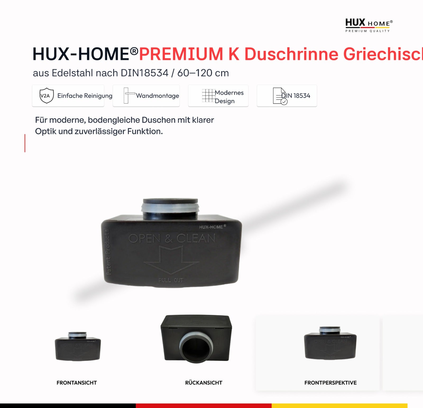 HUX-HOME® V3 SIPHON Geruchsverschluss für Duschrinnen (alle Modelle)