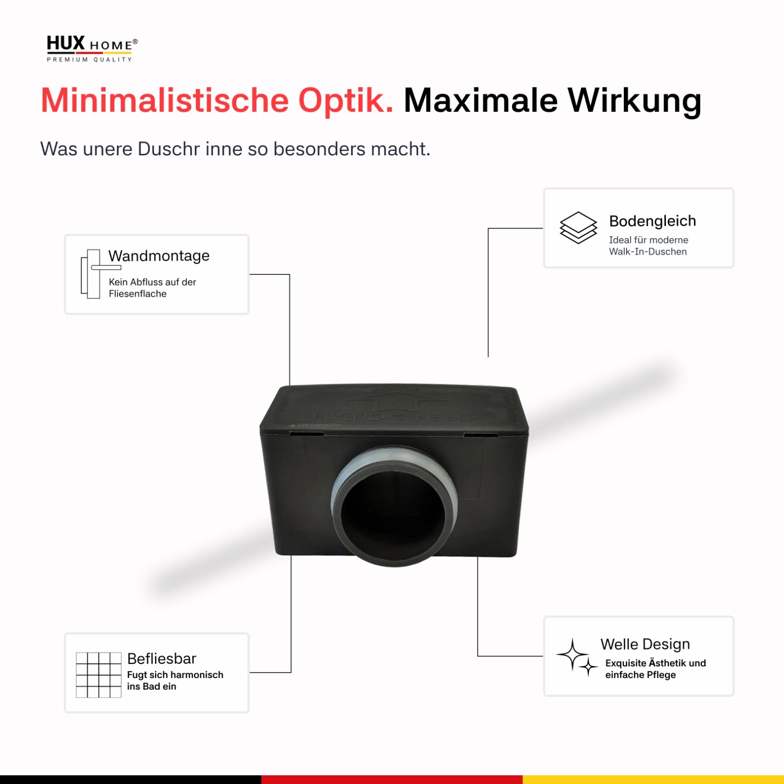 HUX-HOME® V3 SIPHON Geruchsverschluss für Duschrinnen (alle Modelle)