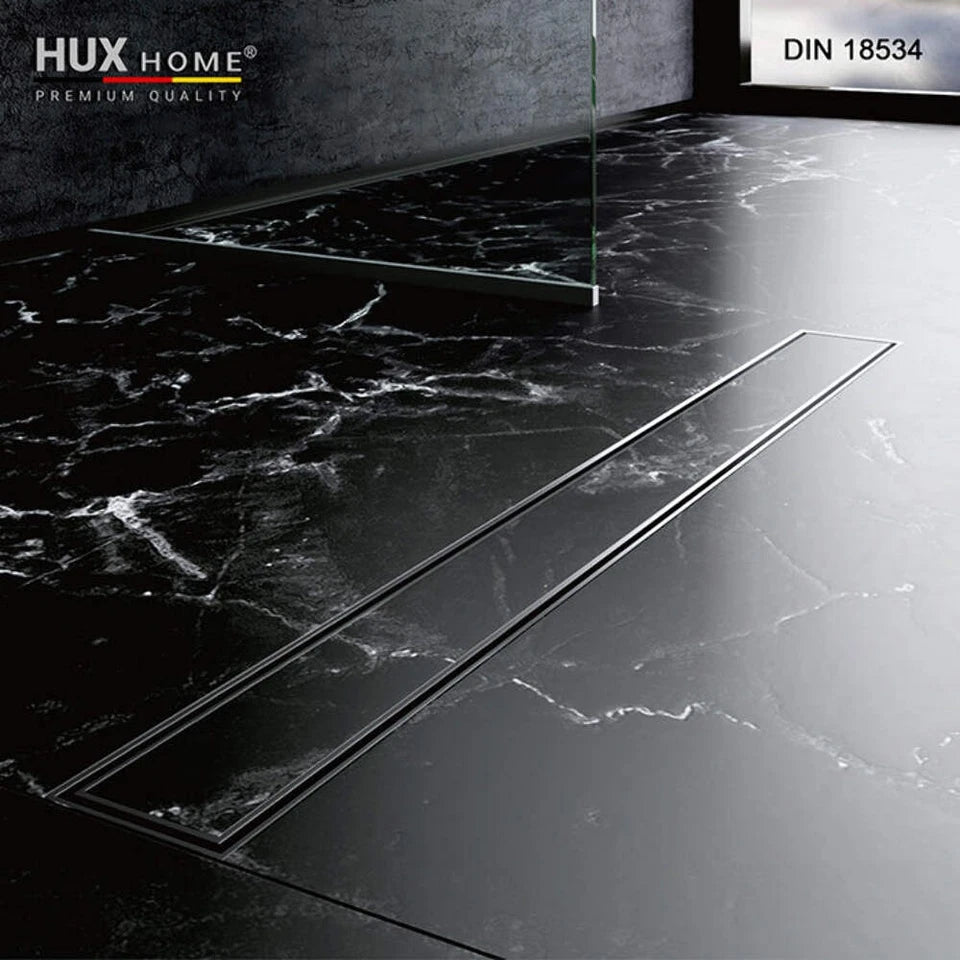 HUX-HOME® PREMIUM K tileable shower channel 60-120 cm made of stainless steel according to DIN18534