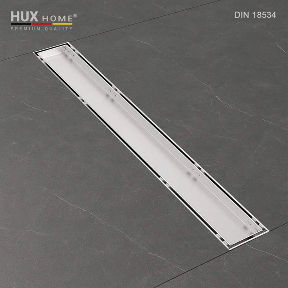 HUX-HOME® PREMIUM K tileable shower channel 60-120 cm made of stainless steel according to DIN18534